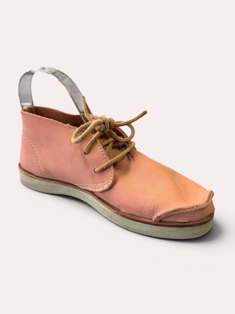 SATORISAN PEACH LETHER LACE UP ANKLE BOOT SIZE 37